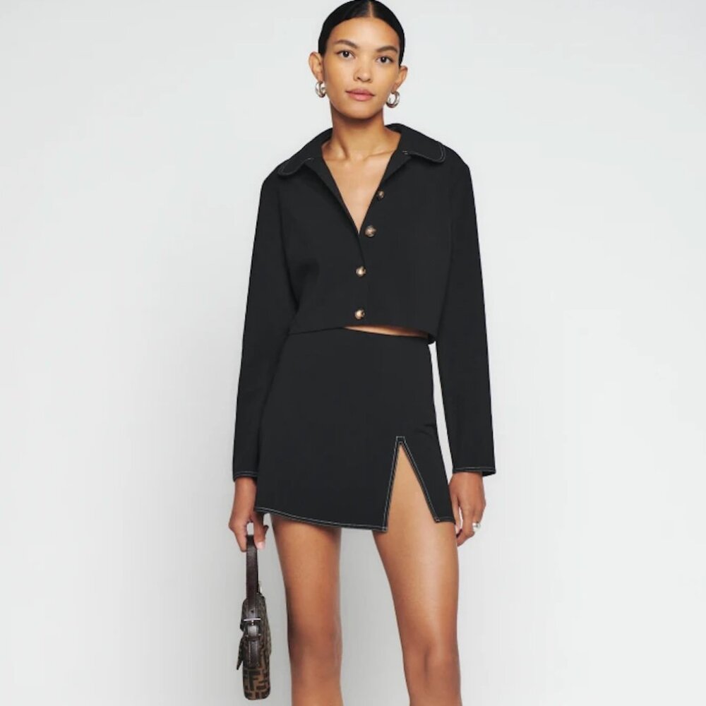 NWT Reformation | Wayne Black Skirt Set - Picture 2 of 12